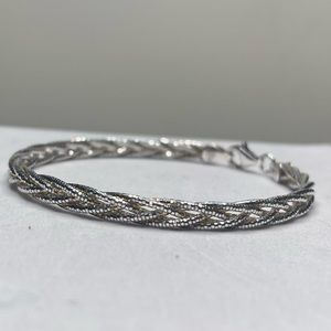 VINTAGE SILVER WOVEN BRACELET | Size 7.5”